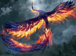 Burung phoenix adalah burung api mitos dari Mesir Kuno yang digambarkan sebagai burung yang mati dalam api dan dilahirkan kembali dari-Nya. Biasanya digambarkan memiliki bulu emas dan merah.  Di akhir hidupnya, seekor burung phoenix dikatakan membangun sarang ranting kayu manis yang kemudian dinyalakan. Burung itu hancur dalam api tetapi burung phoenix muda yang baru lahir dari api yang sama.  Hal itu diyakini memiliki rentang hidup 500 - 1461 tahun (tergantung siapa yang Anda tanya). Air matanya dianggap bisa menyembuhkan luka.